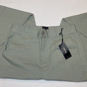 Shinestar Womens Pants Casual Size X-Large Gray Green Elastic Waist Cotton NEW!